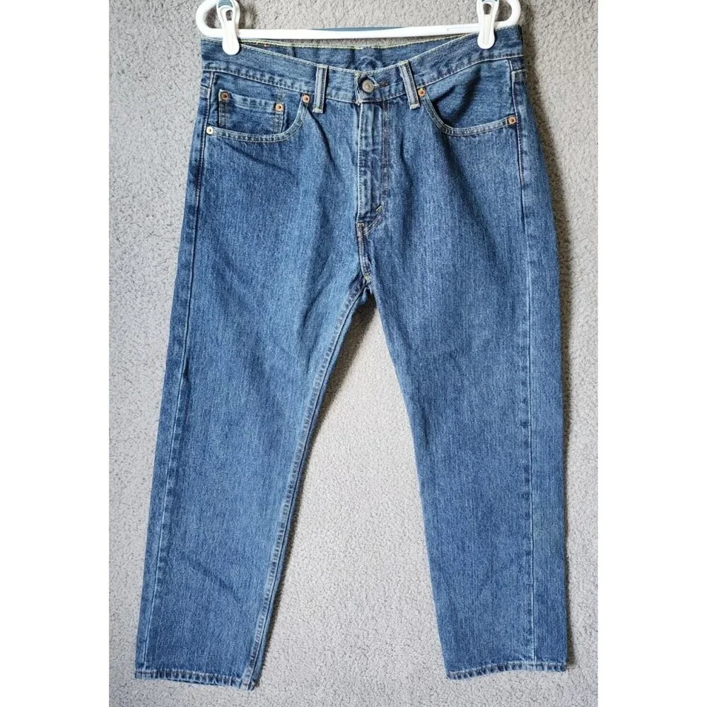 Levi's 505 Blue Denim Classic‎ Straight Leg Jeans Size 33 x 30 100% Cotton